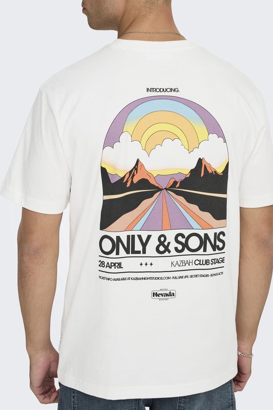 T-shirt Only & Sons Onskazbah Print Rlx Ss Tee 22033751 Cloud Dancer/kazbah Clo Hommes Taille - L
