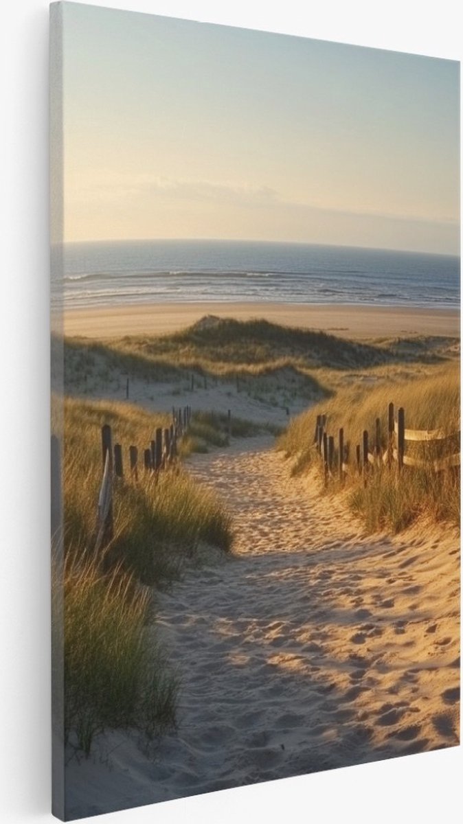 Saammp Canvas Schilderij - Tropisch strand - Zee - 20x30 - Foto op canvas - Wanddecoratie - muurdecoratie Woonkamer - Slaapkamer decoratie - Canvas Print Multicolor
