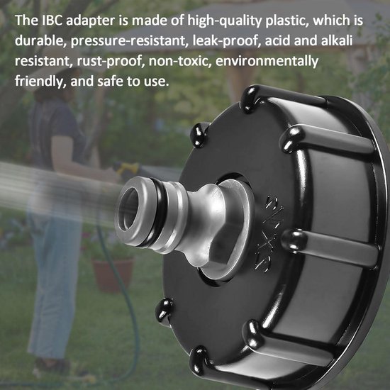 IBC Tank Accessoires, IBC Container Accessoires Incl. IBC Aftapkraan 3/4 inch, IBC Adapter Dop 3/4 binnendraad, IBC Adapter S60x6 Verlenging Afstandsstuk, 1000L Watertank Accessoires voor Regenton