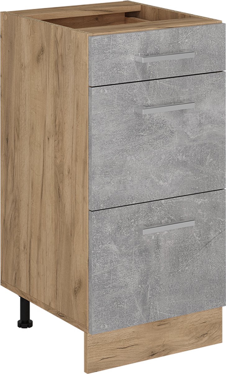 Vicco R-Line Keukenonderkast – 40 cm met laden, zonder werkblad Beton