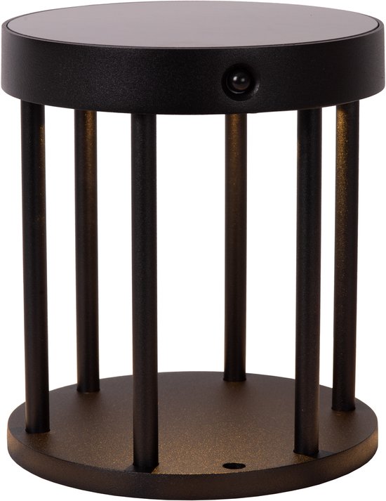 Lucide JACKSON - Sokkellamp - Zonne-energie - Ã˜ 16 cm - LED Dim to warm - 1 × 2W 2850K/3150K - IP54 - Dag/nacht sensor - Zwart