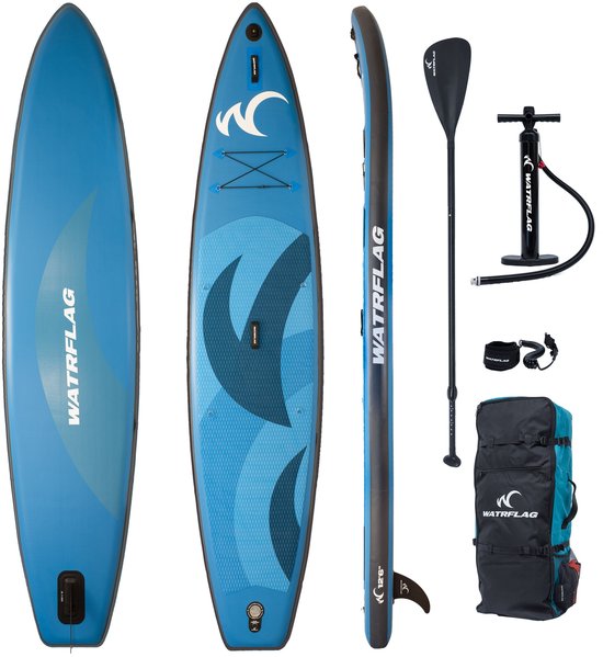Watrflag Arrow SUP Board 12'6'' - 380 cm - Touring Opblaasbaar Stand Up Paddle Board met peddel, pomp, luxe rugzak en FREE DRY BAG