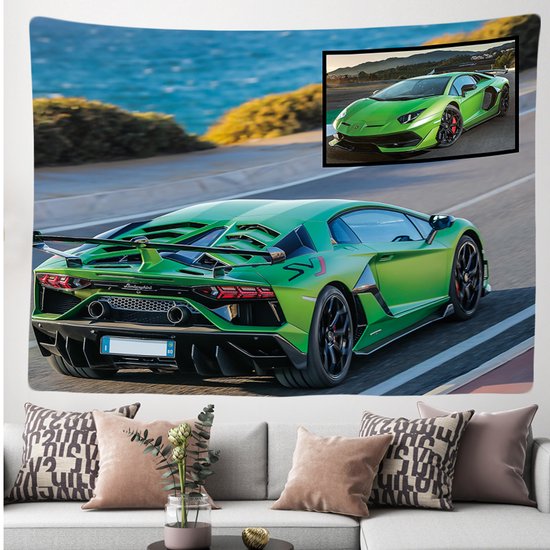 Ulticool - Bugatti Auto - Tapisserie - 200x150 cm - Groot tapisserie - Affiche - Vert