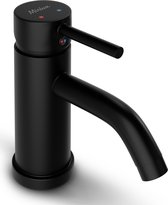 Mirlux Wastafel Kraan Zwart - Was tafel Mengkraan Badkamer - Wastafelkraan - Fonteinkraan / WC Kraan - Kraantje - Koudwaterkraan & Warmwaterkraan - Toiletkraan Koud & Warm Water