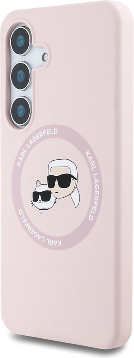 Karl Lagerfeld Backcase hoesje geschikt voor Samsung Galaxy S25+ - Effen Roze - Silicone