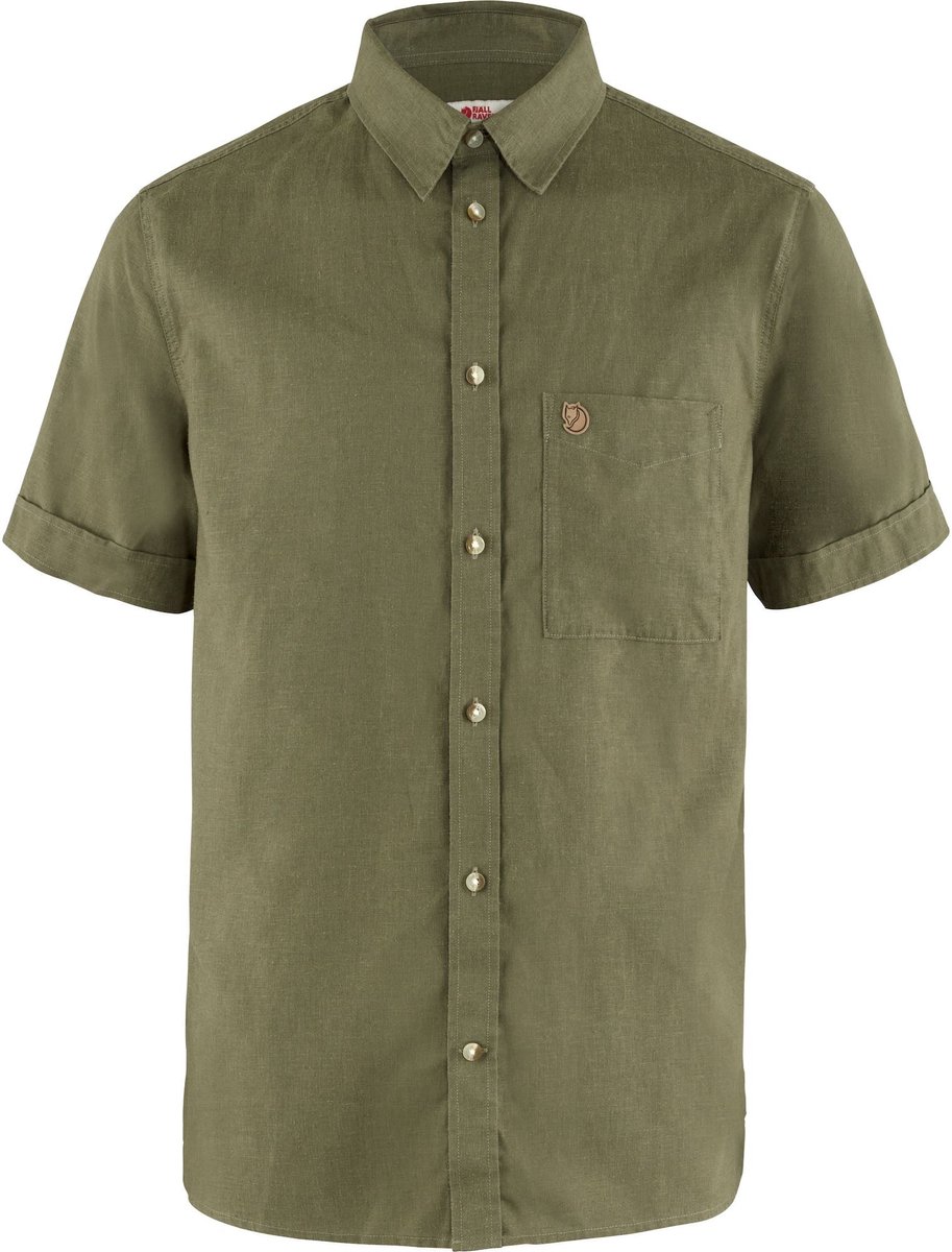 Fjallraven Övik travel shirt SS indigo dark M Marineblauw