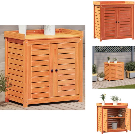 Table de rempotage avec étagères vidaXL 82,5 x 50 x 86,5 cm Pin Marron - Table de rempotage - Tables de remportage - Table de jardin - Table de rempotage