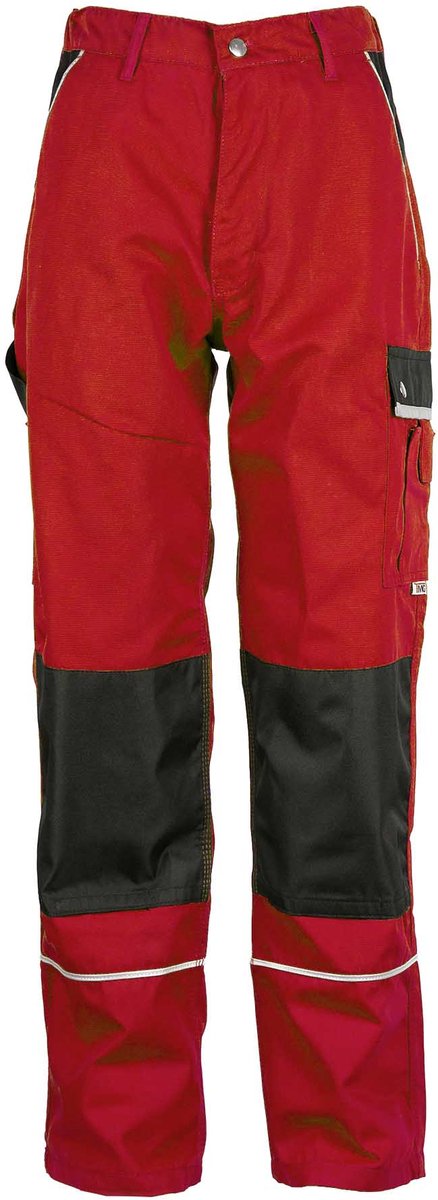 TMG STYLE WORK Werkbroek HEREN Veiligheidsbroek Rood – Normale Beenlengte (78 cm) – Met Kniezak - Gevoerd - Ademend