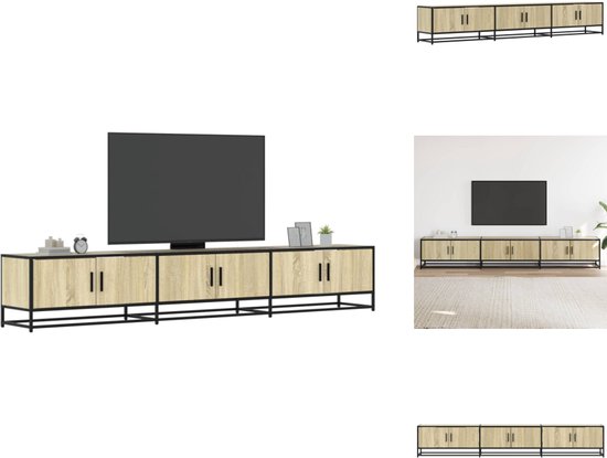 Tv-wandmeubel bewerkt hout gerookt eikenkleurig kopen