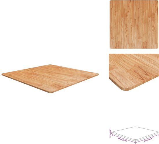 Plateau de table vidaXL - Table - Plateau de table en bois - Tables - Plateau de table carré 90 x 90 x 1,5 cm Chêne massif marron clair