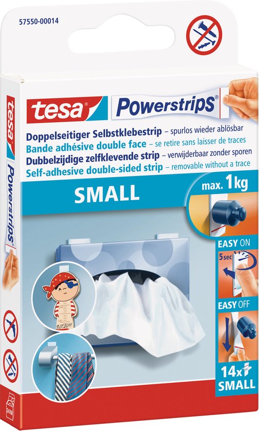 tesa Powerstrips® Small tesa 57550-00014-21 blanc 14 pc(s)