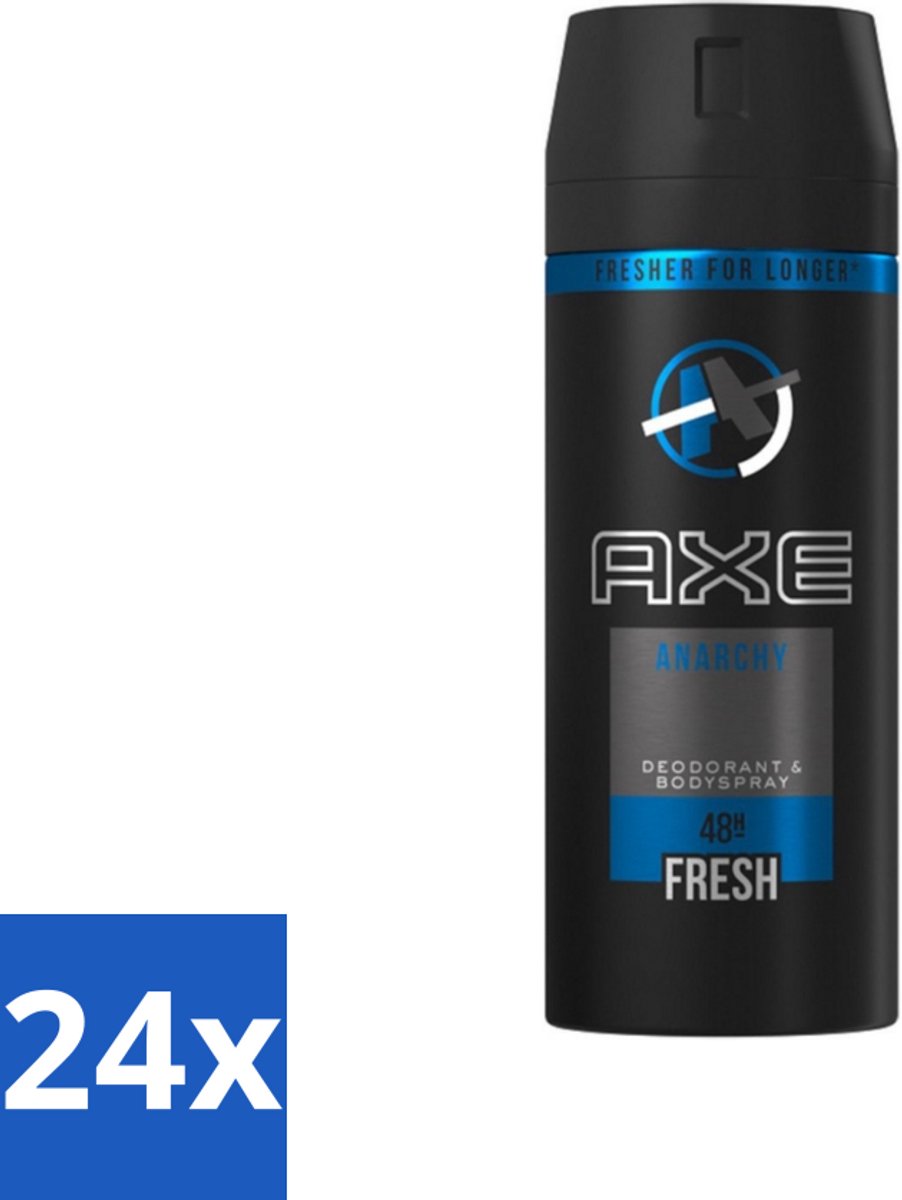 Axe - Deodorant Bodyspray - 48hrs Fresh - Anarchy for Him - 150 ml - Voordeelverpakking - 24 stuks