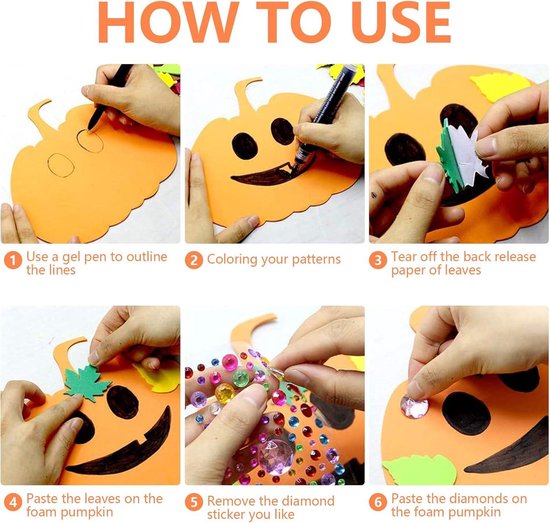 Bricolage Avec Des Citrouilles Bricolage D'automne Pour Enfants, Décoration Citrouille D Autocollants B 487127 Bricolage Automne Amusant