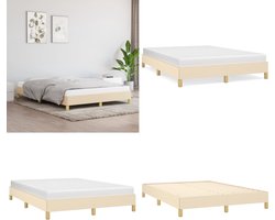 vidaXL - Bedframe - zonder - matras - stof - crèmekleurig - 140x200 - cm
