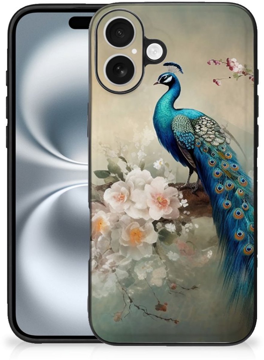 Dierenprint Telefoonhoesje voor iPhone 16 Plus Vintage Pauwen