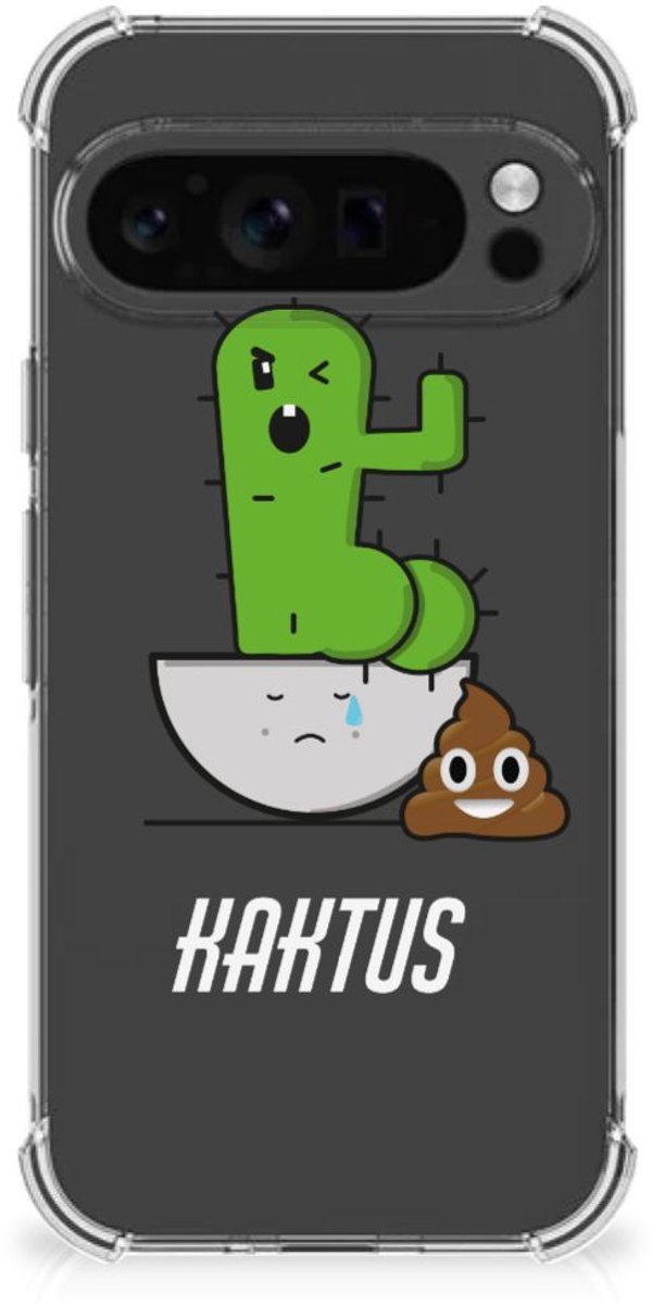 Google Pixel 9 Pro XL Stevig Bumper Hoesje Cactus Poo