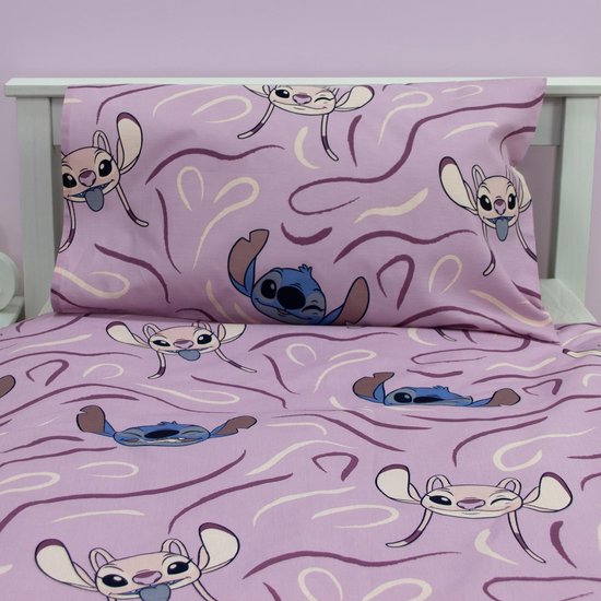 Disney Stitch Bettwäsche für Einzelbett wendbar 140 x 200 cm Kissenbezug 65