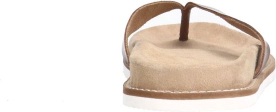 Manfield - Homme - Chaussons cuir cognac - Taille 44