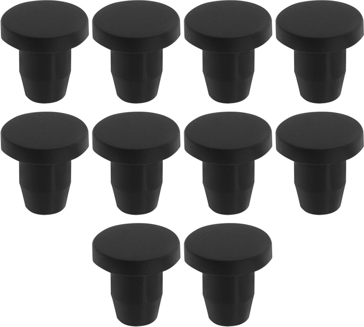Rubber Snap In Vergrendeling Gat Stekkers T-vormige Glas Cover - 10 stuks