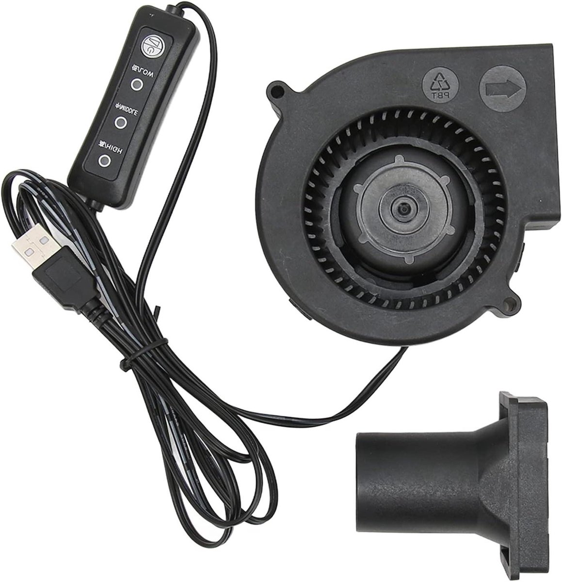 USB-Ventilator voor pc-computerbehuizing - Borstelloos, DC 5V, 3800 RPM, 22 CFM