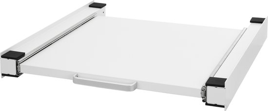 JHCHU Universele stapelset voor wasmachine en droger, verstelbaar tussenbouwframe 45 - 68 cm, ideaal voor wasmachine en drogerverbinding (wit