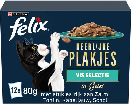 Felix Heerlijke Plakjes in Gelei Selectie Vis 12 x 80 gr