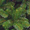 Gedetailleerde weergave van de volle, groene takken van een kunstkerstboom.