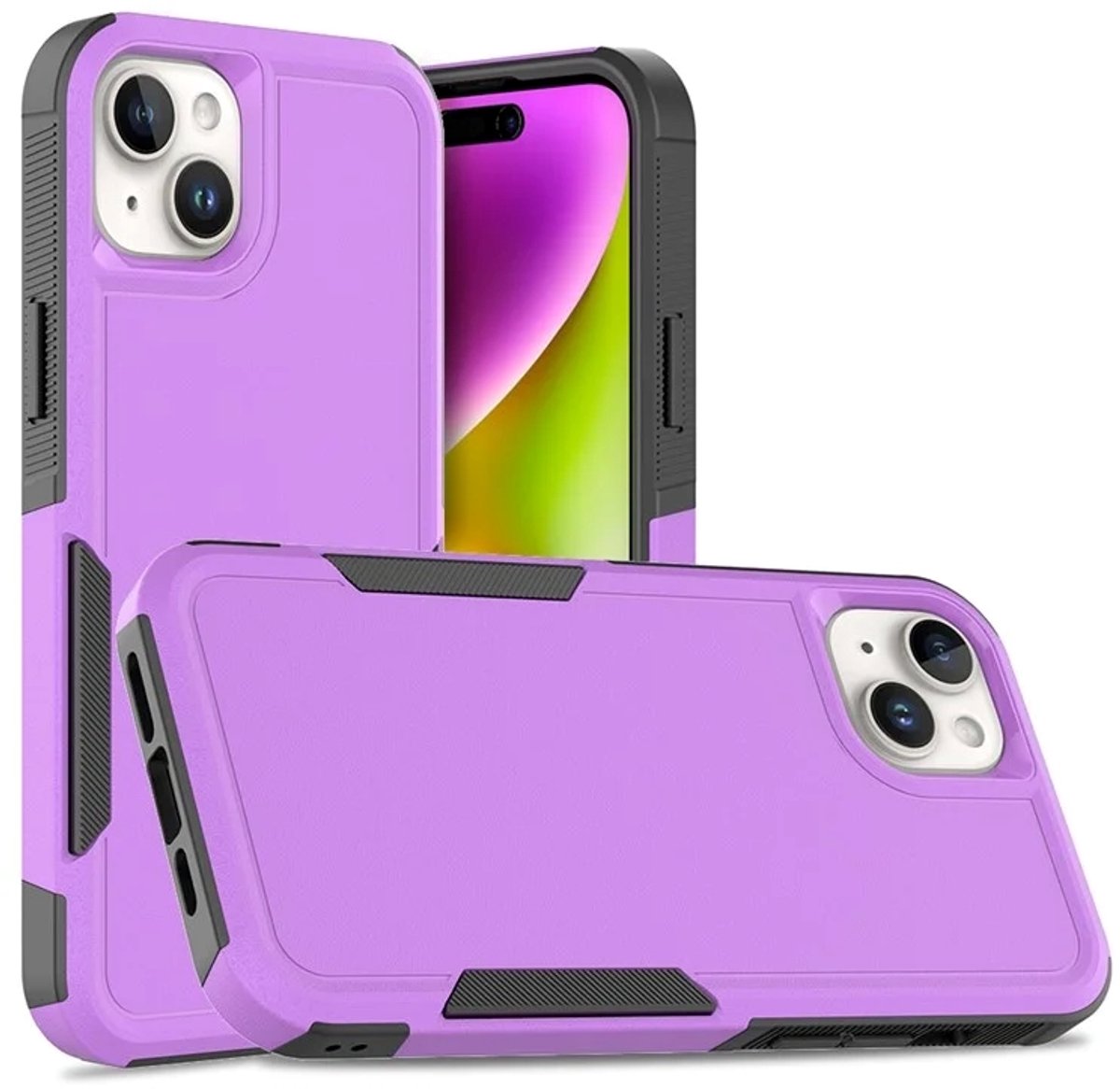 Cityhoesje – Backcover iPhone 15 – Anti-drop – Paars