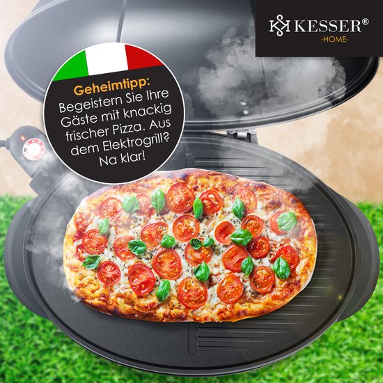 KESSER® Elektrische Barbecue XXL 2in1 Tafelgrill 2400W - Staande BBQ Grill met deksel en Thermometer Grillplaat - Zwart van KESSER — afbeelding 2