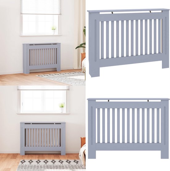 vidaXL Radiatorombouw 78x20x82 cm bewerkt hout grijs sonoma eikenkleur, radiator ombouw, radiator bekleding, ombouw radiator, verwarming ombouw