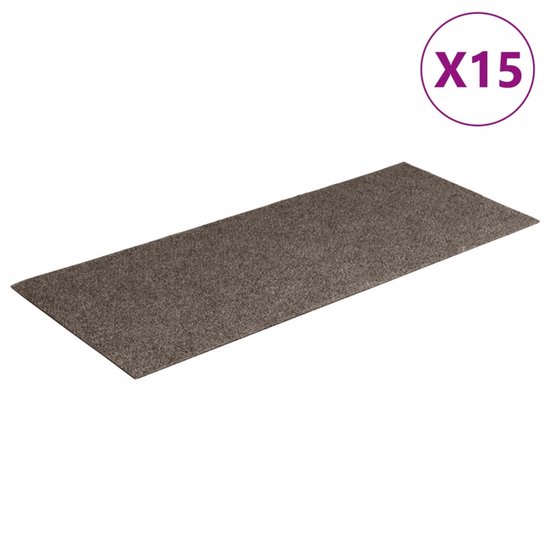 vidaXL Trapmatten 15 st anti-slip rechthoekig 75x20 cm zwart, anti-slip mat, trapmatje, matje, anti-slip trapmat, mat, trapbeschermer, trapkleed