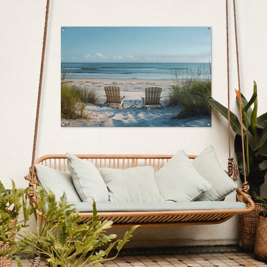 Affiche de jardin 120x80 cm - Décoration de jardin Dunes - Plage - Mer - Été - Affiche pour le jardin - Décoration extérieure - Tableau de jardin clôture - Décoration murale sur toile de jardin - Décoration murale sur toile de balcon