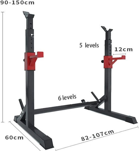 Power Rack - Haltersteunen - Squat Rek - Verstelbaar Squat Rack ...