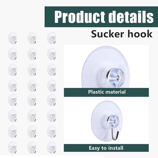 4-pack robuuste zuignaphaken | Sterke PVC-vacuümadsorptie
