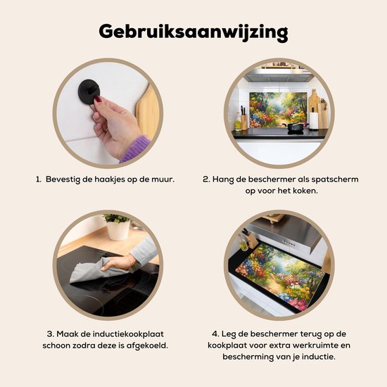 KitchenYeah® Protection plaque induction 90x52 cm - Nature - Paysage - Coloré - Protege plaque de cuisson - Couvre plaque induction - Protecteur d'induction - Cuisine