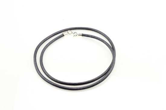 FaithHeart Leren ketting voor dames en heren, 2 mm/3 mm breed, leren halsband zonder hanger, kunstleer, ketting met sluiting, zwart, keuze uit 40 cm - 75 cm, personaliseerbare leren band, sieraden