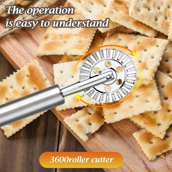 Gosknor 2stk Ravioli-Schneidrad, Edelstahl Gebäckschneider Rolle Teigschneider-Roller Nudel-Crimprad Gebäckherstellungswerkzeug für die Küche zu Hause