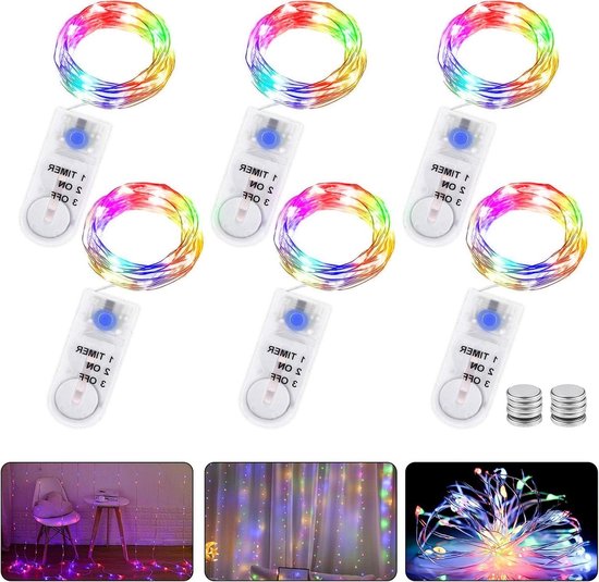 Led-lichtsnoer met hartjes, 3 , 20 leds, werkt op batterijen, warmwit, voor Kerstmis, slaapkamer, bruiloft, binnen, poppenhuis enz