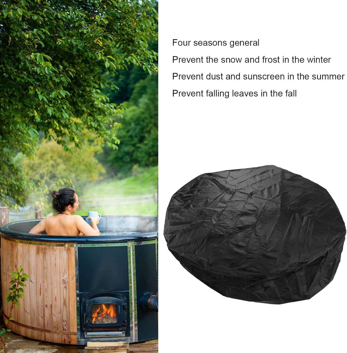 Opblaasbare Spa Hot Tub Cover Waterdicht 190 Zilver - afbeelding 3