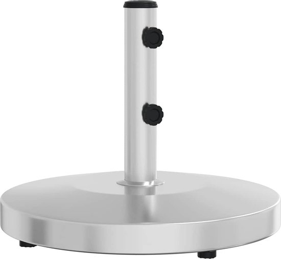 The Living Store Parasolvoet voor stokken van Ø32/38/48 mm 25 kg rond – Parasolvoet – Parasolbasis – Beton Voet – Roestvast Staal – Parasol Accessoires