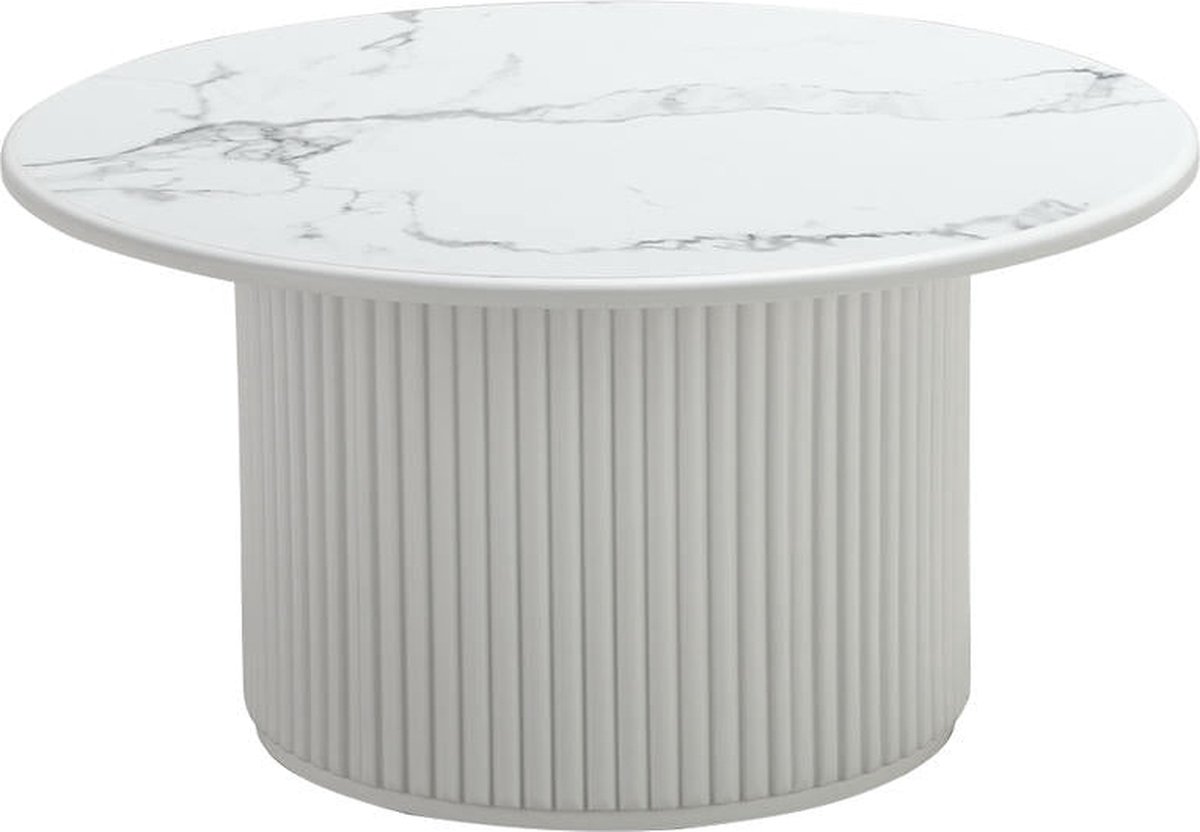 Salontafel Wit - Melamine - 80x80x42 cm - Salontafel Easy - Giga Meubel