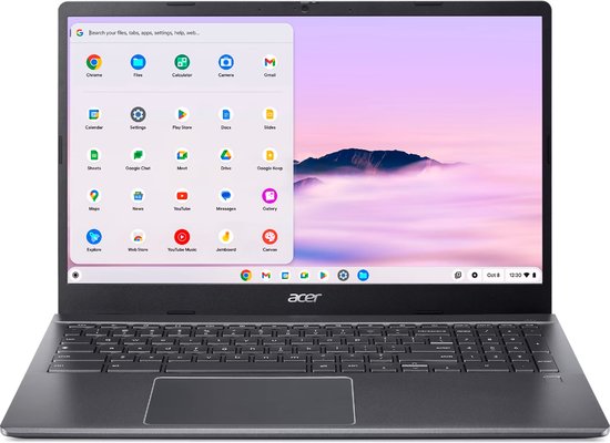Acer Chromebook CBE595-2T-55NF Intel Core 5 120U 39,6 cm (15.6") Touchscreen Full HD 8 GB LPDDR5x-SDRAM 256 GB SSD Wi-Fi 6E (802.11ax) ChromeOS Grijs