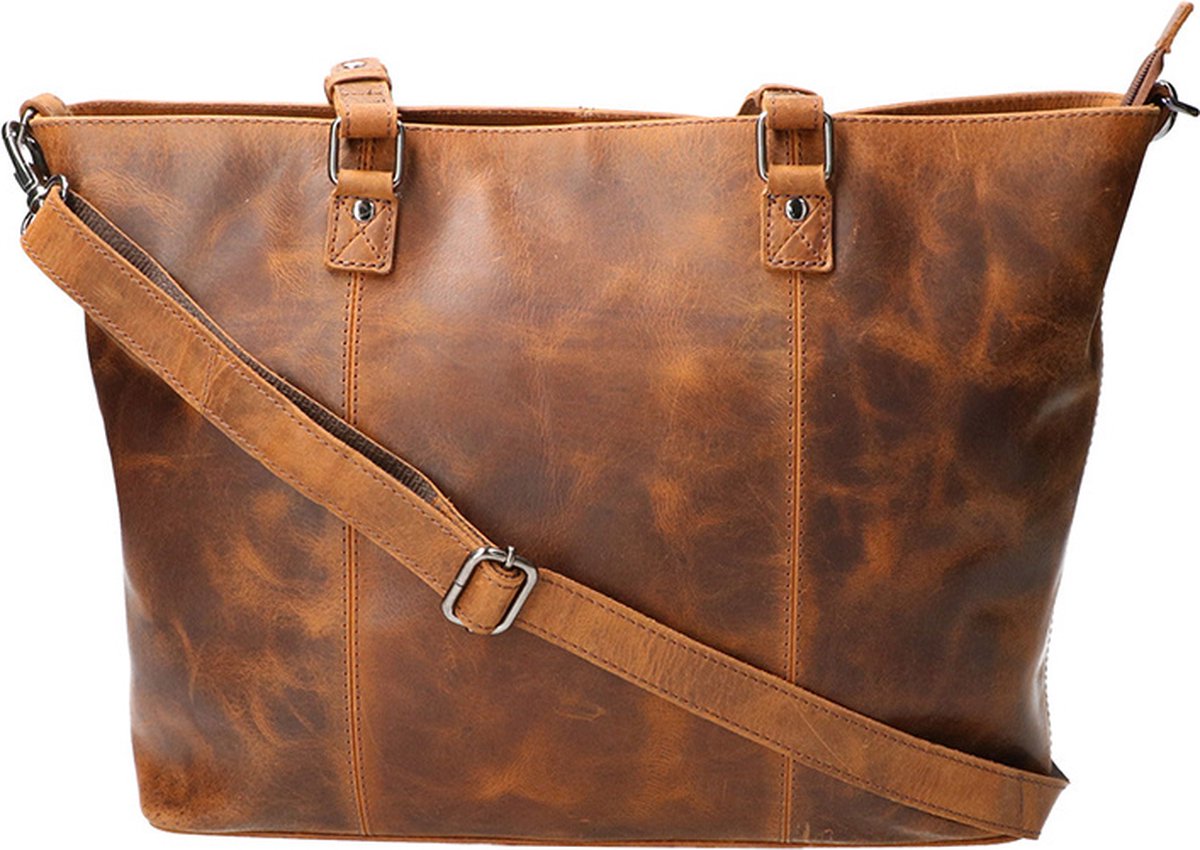 Leather Design Handtas/Schoudertas Hunter 15.6'' Bruin