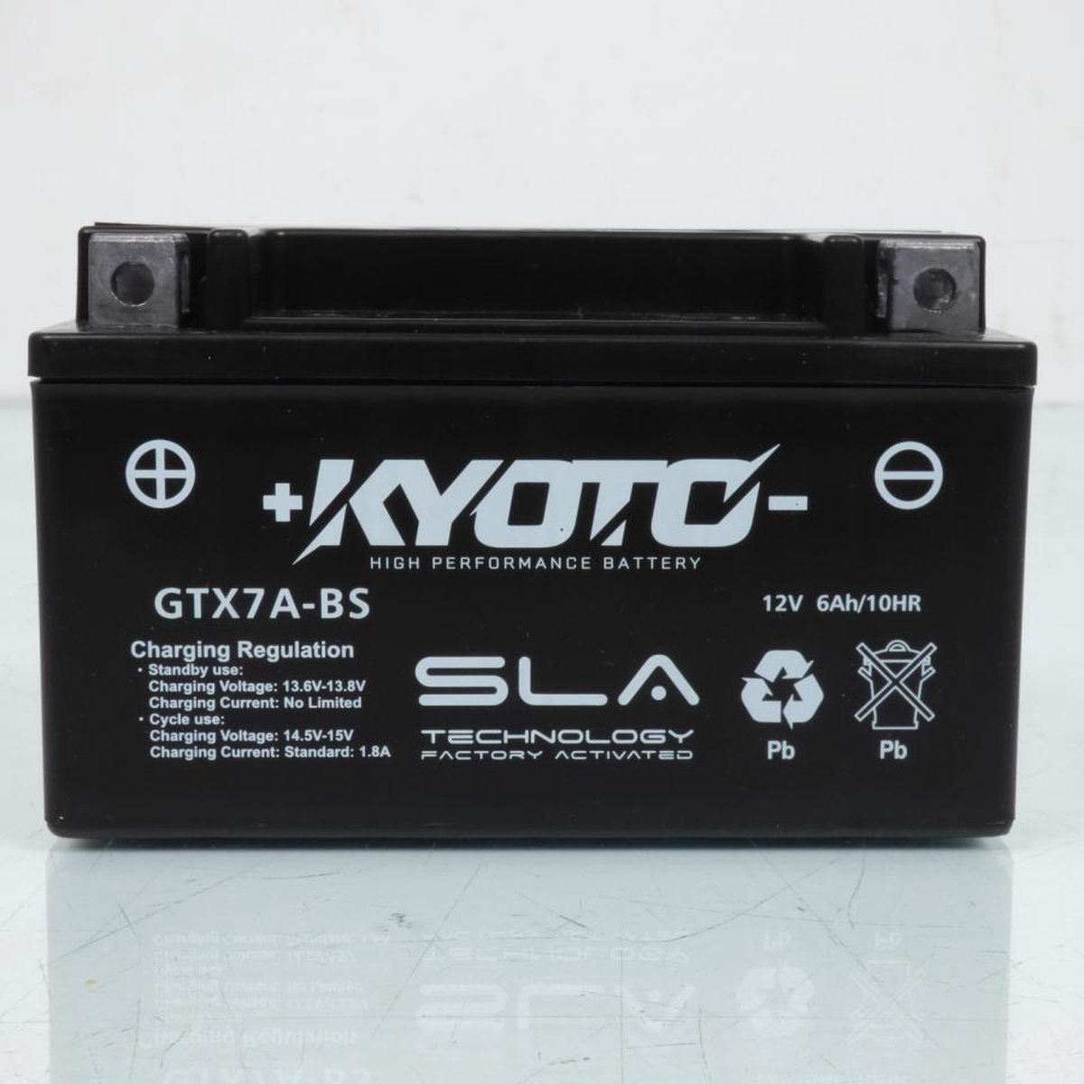 Batterie SLA Kyoto pour Scooter Sym 50 Mio 2005 à 2018 YTX7A-BS SLA / 12V 6Ah Neuf