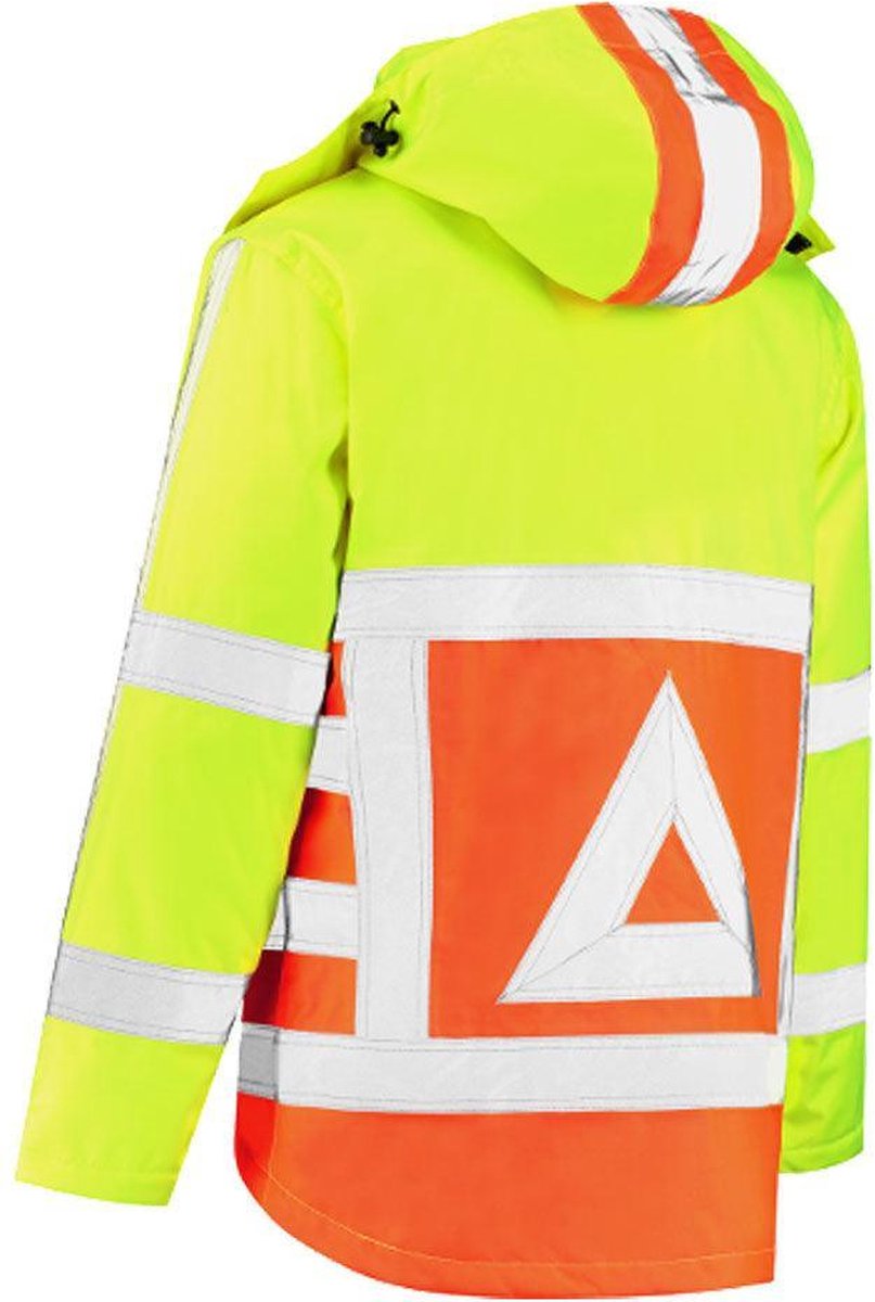 Parka verkeersregelaar 100% polyester geel-oranje maat XXL