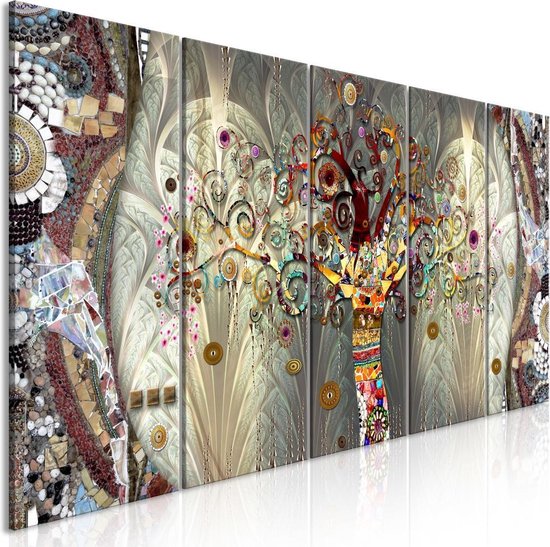 begaan Levendig Overvloed Schilderij - Levensboom , abstract , 5 luik XXL 225x90cm | bol.com