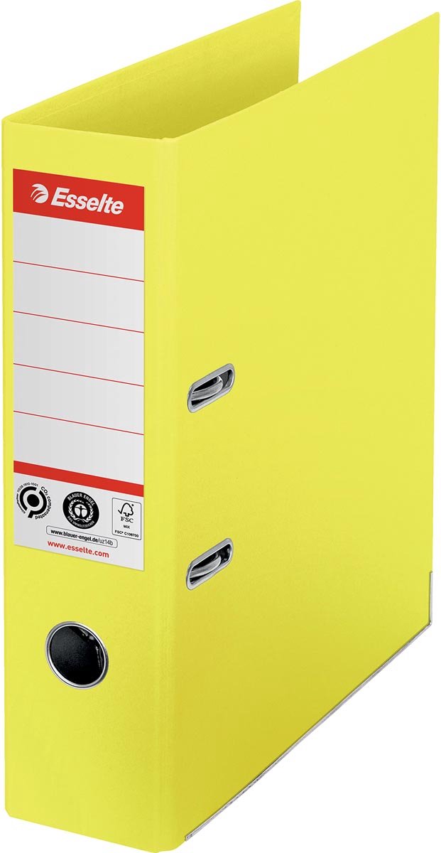 Esselte No.1 ordner, A4, rug 7,5 cm, geel 10 stuks