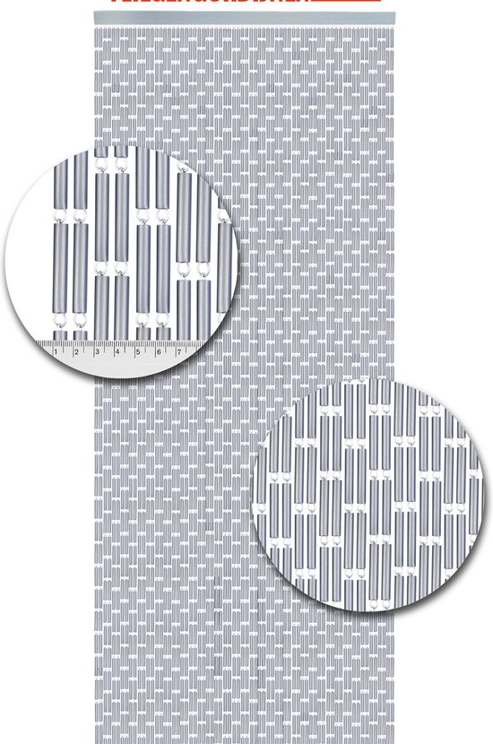 Vliegengordijnenexpert hulzengordijn – zilver – 100 x 240 cm