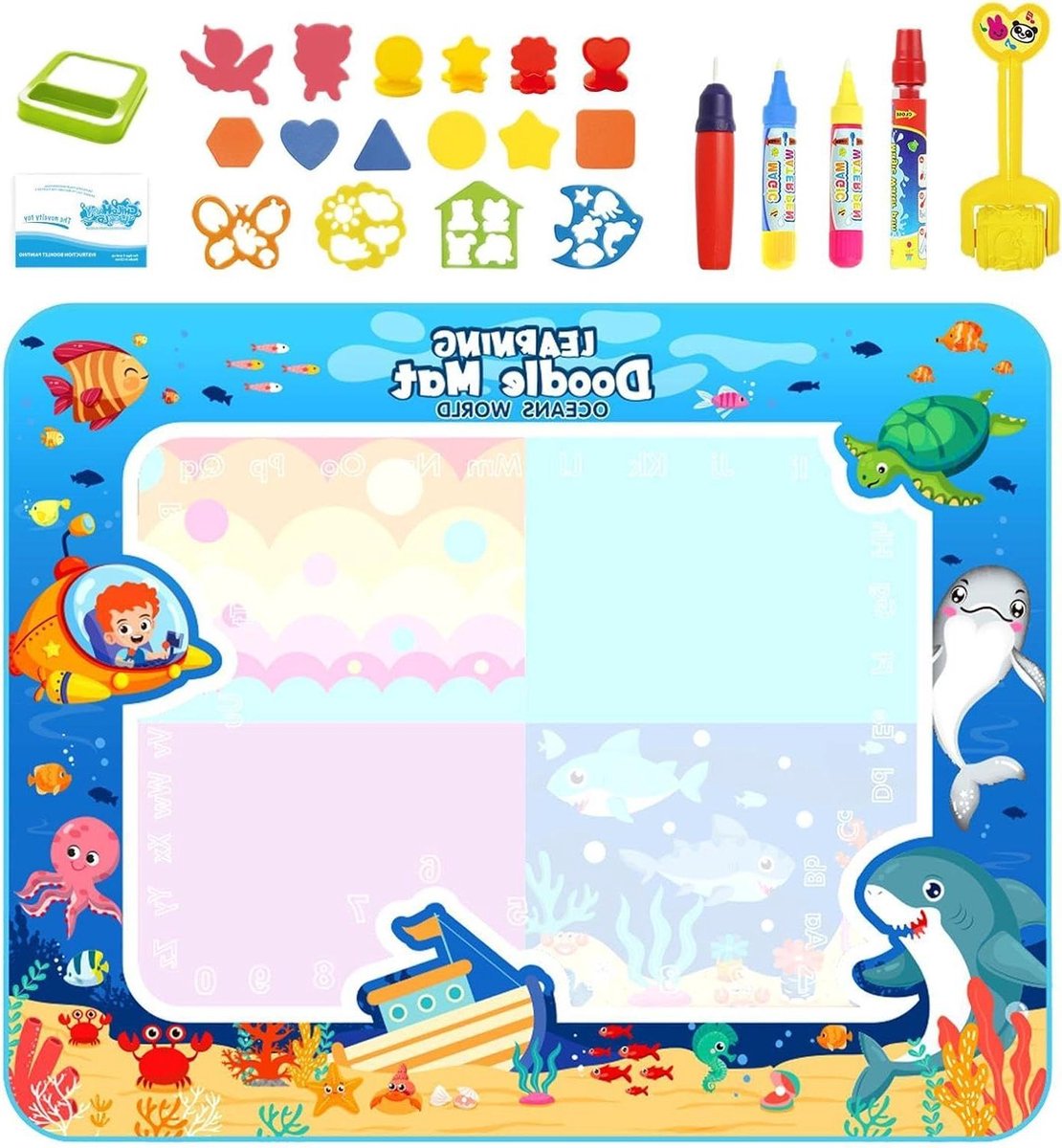 Peuter Doodle Watermat - Grote Educatieve Watertekenmat Reisvriendelijk .