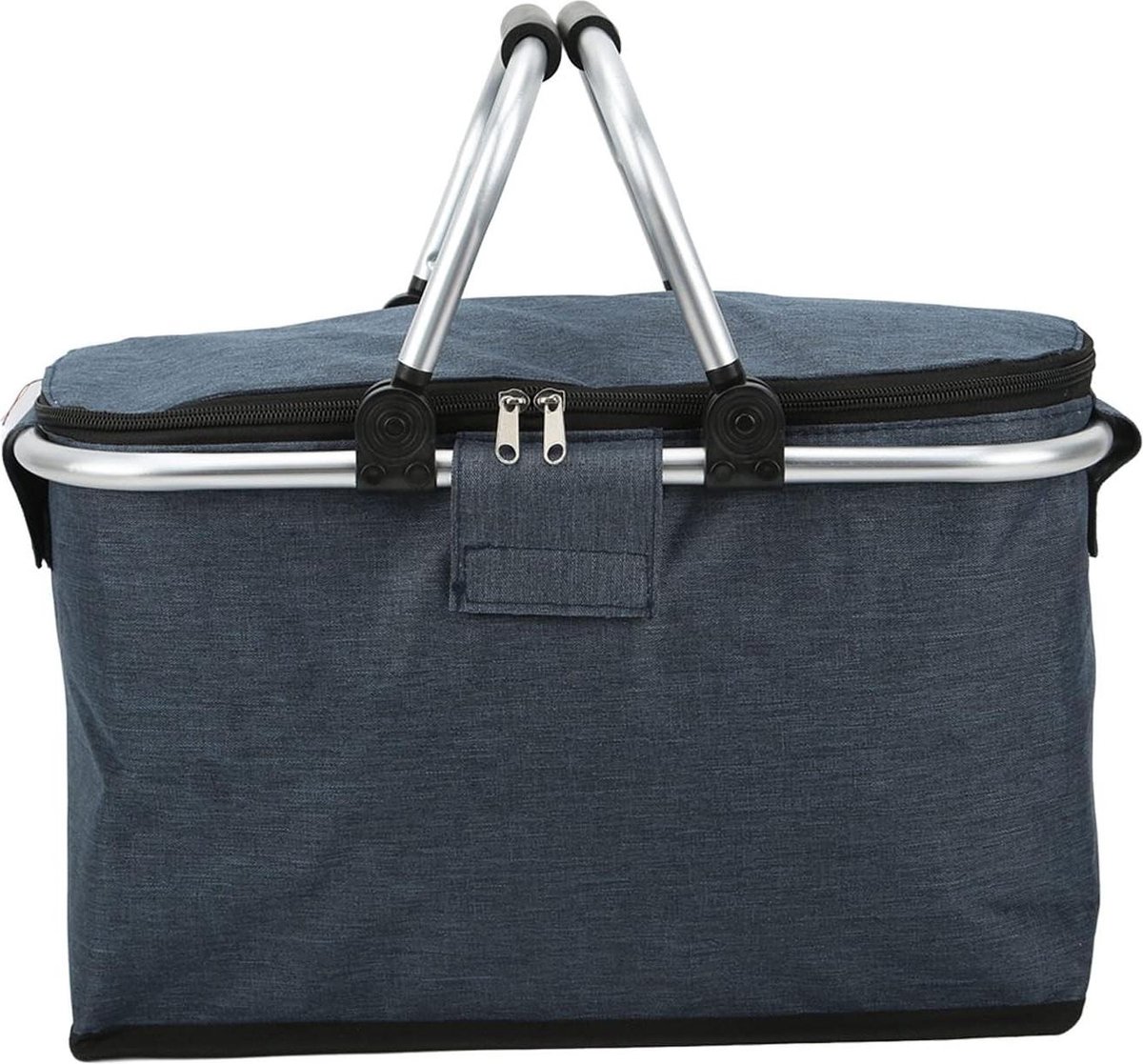 Geïsoleerde picknickmand - Picknickmand tas voor boodschappen en reizen met aluminium handvat - Blauw .
